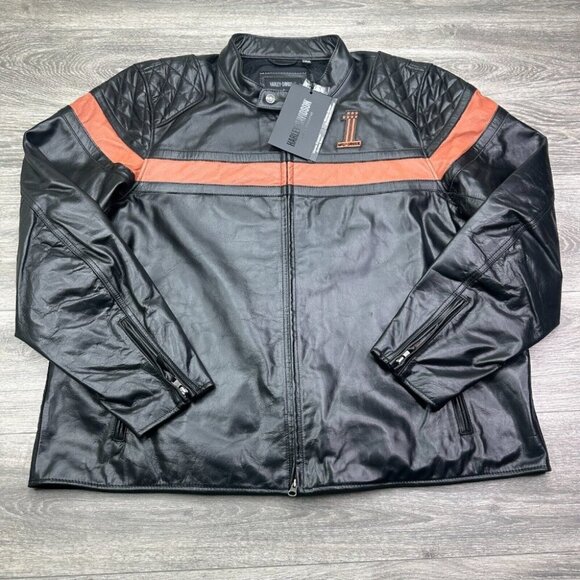 Harley Davidson Motorcycle Riding Jacket Leather Victory Lap Men's 3XL $500 New - Picture 1 of 16